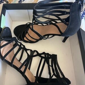 Material Girl Black Strappy Heels